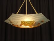 Loys Lucha Art Deco Enamelled Parisian Plafonnier