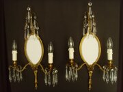 Pair Girandole Twin Arm Wall Lights Mirrors Drops