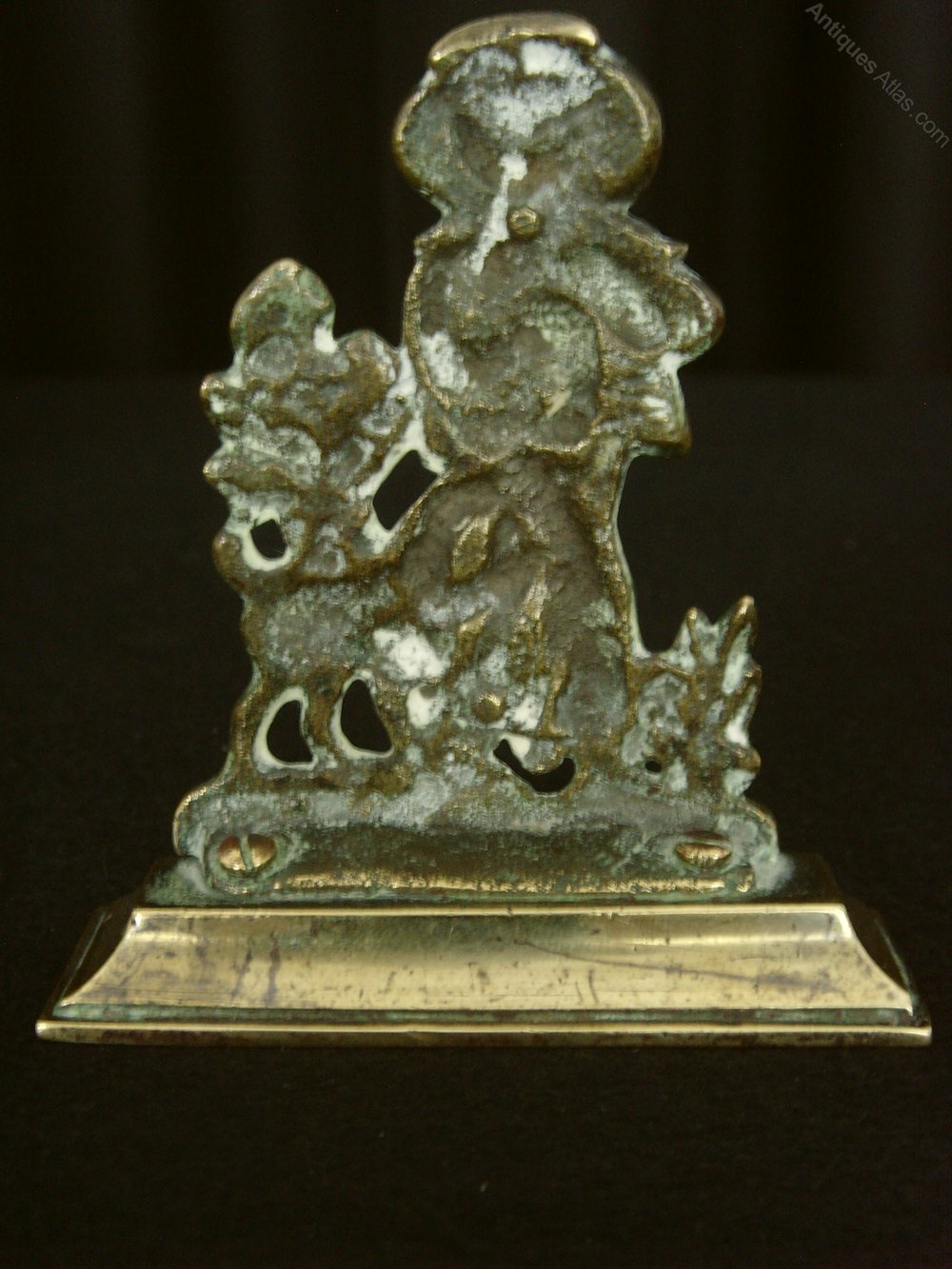 Antiques Atlas Victorian Brass Desk Paperweight Boy & Dog