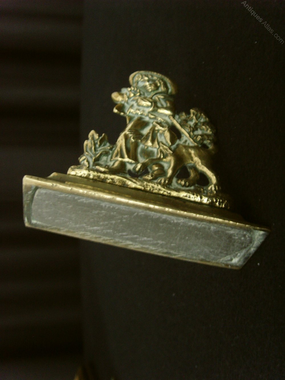 Antiques Atlas Victorian Brass Desk Paperweight Boy & Dog