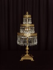 Waterfall Chandelier Table Lamp In BrassGlass