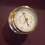 Edwardian Polished Brass Bulkhead Marine Barometer