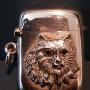 Edwardian Silver Cat Motif Vesta Case