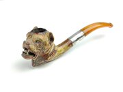 Carved Meerschaum "Bulldog" Pipe