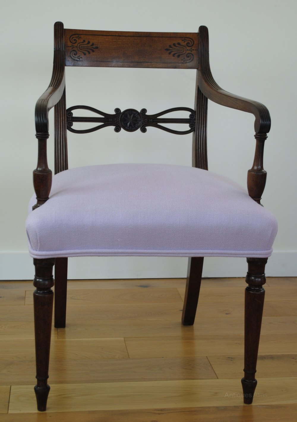 Regency Armchair (reupholstered In Linen) Antiques Atlas