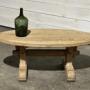 French Bleached Oak Oval Coffee Table