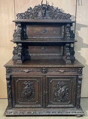 French Carved Oak Hunting Sideboard 