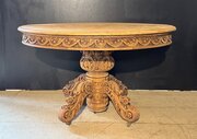 French Carved Oak Hunting Table