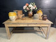French Pine Farmhouse Kitchen Dining Table 
