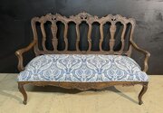 Lovely Walnut 3 Seater Couch 