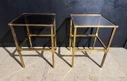 Pair French Brass Lamp Tables 