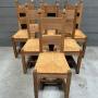 Set 6 Bleached Oak Farmhouse Dining Chairs 