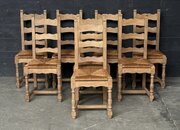 Set 8 Oak Farmhouse Dining Chairs
