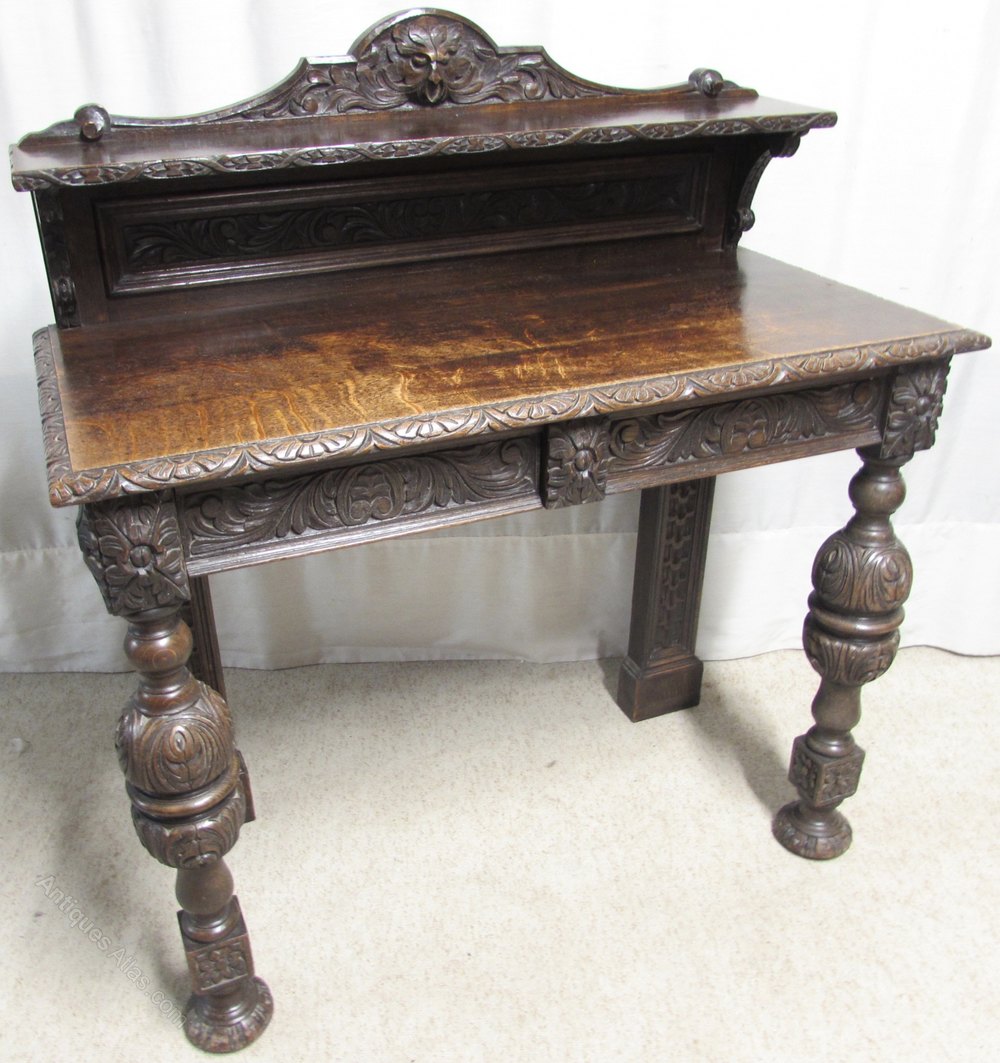 Victorian Carved Oak Buffet Side Table Antiques Atlas