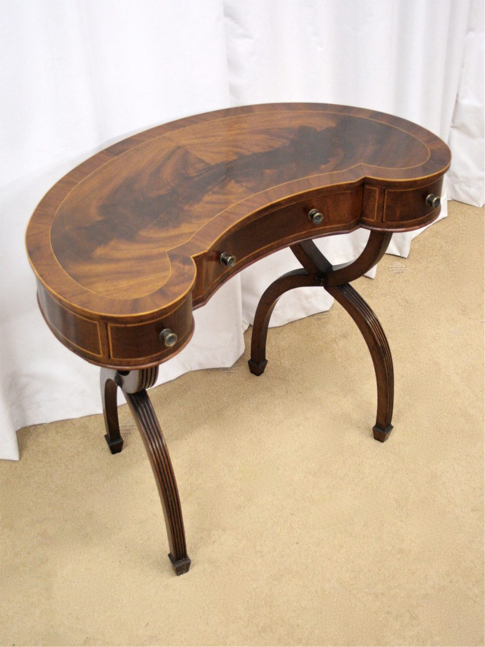 19th Century Walnut Kidney Table Antiques Atlas