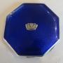Art Deco, silver and enamel Naval compact