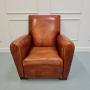  Vintage French Leather Club Chair C1950