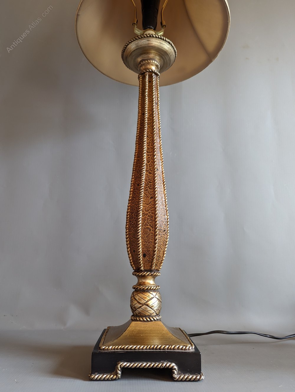 Antiques Atlas Tall Vintage Table Lamp With Metallic Moulding