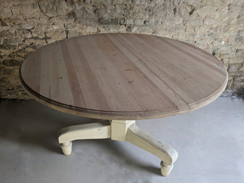 Antiques Atlas Vintage Table Base With New Custom Made Pine Top