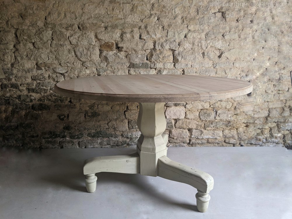 Antiques Atlas Vintage Table Base With New Custom Made Pine Top