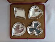 Edwardian Silver card Suits Bon Bon Dishes, 1904