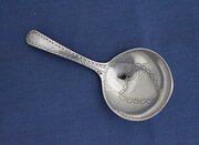 George III Silver Caddy Spoon, Engraved, 1800