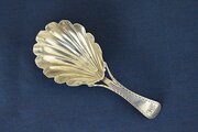 George III Silver Caddy Spoon, Split-stem Handle