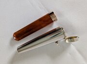Victorian Amber Cheroot Holder & Silver Case, 1898