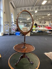 19th Century Mahogany Shaving Mirror
