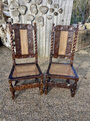 Pair 17th Century Walnut Chairs