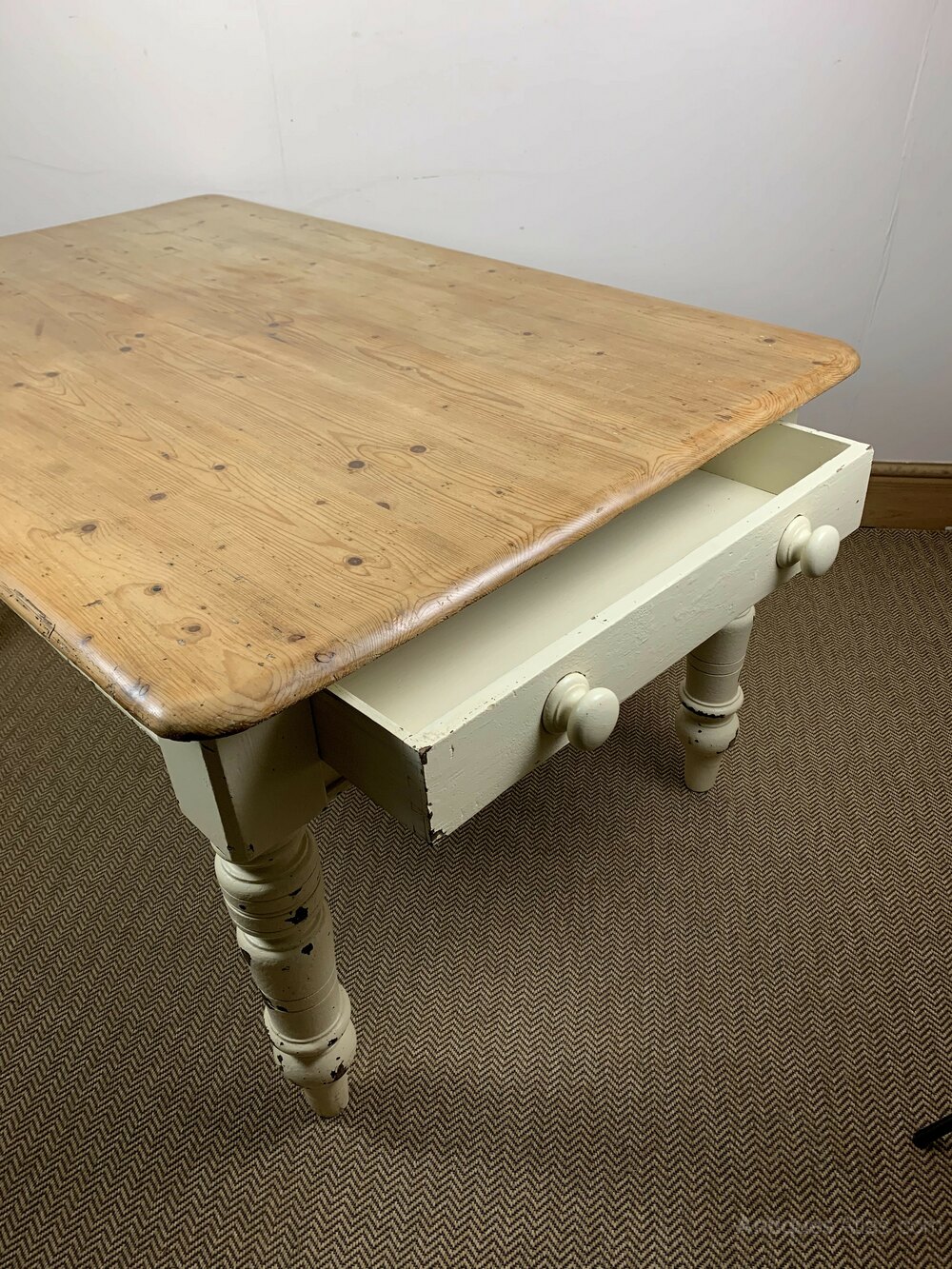 19C Antique Painted Farmhouse Kitchen Table as1185a126 / NWP_0001