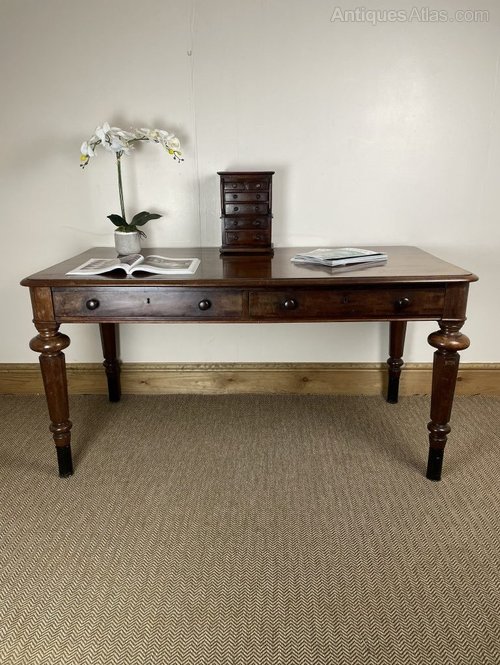 19C Antique Victorian Library Table Antiques Atlas