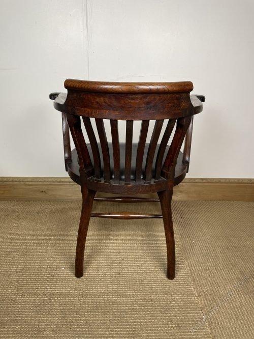 20C Oak Captains Chair With Original Faux Leather Antiques Atlas