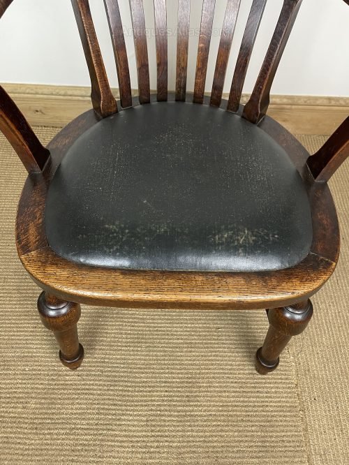 20C Oak Captains Chair With Original Faux Leather Antiques Atlas