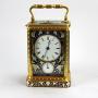 19th C French polychrome repeating carriage clock