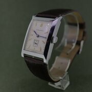 Large Size 1930s Chrome Plated Longines Oblong Wri