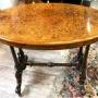 Victorian Burr Walnut Stretcher Table