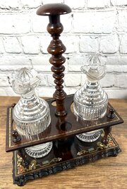 Victorian Rosewood & Marquetry Decanter Holder