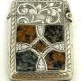 Victorian Silver & Granite Vesta Case