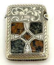 Victorian Silver & Granite Vesta Case