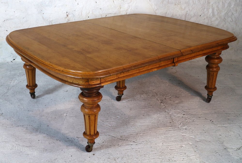 15ft Victorian Oak Dining Table & 6 Leaves Antiques Atlas