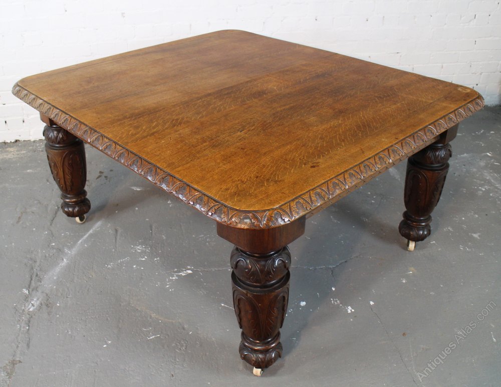 9ft9 Victorian Oak Extending Dining Table, 12 Seat ...