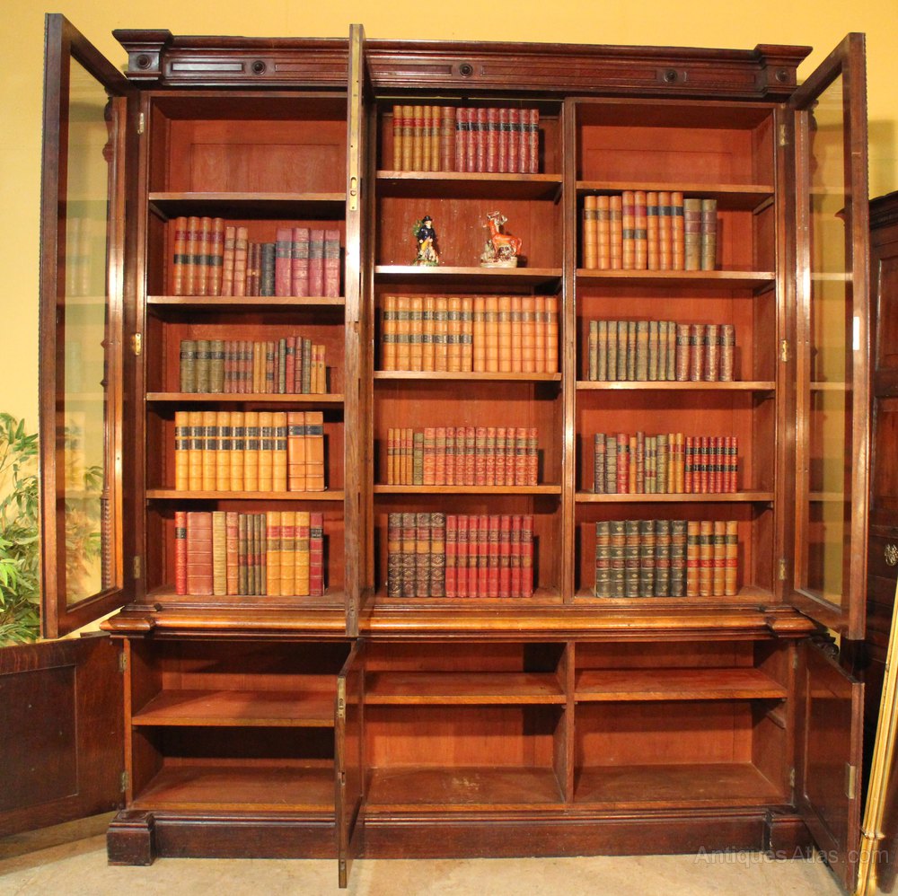 Antique Victorian Oak Library Bookcase Antiques Atlas   Antique Victorian Oak Library  As281a183z 5 