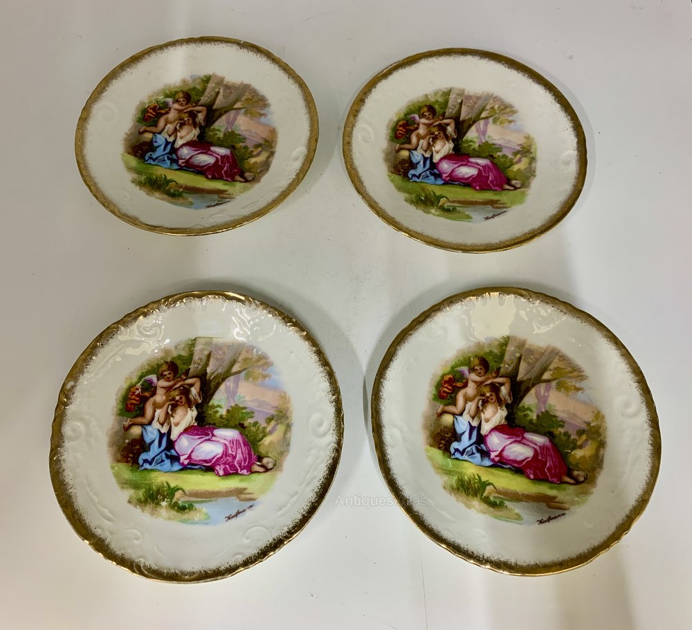 Antiques Atlas 4 Beyer And Bock Porcelain Saucer Dishes Circa1890