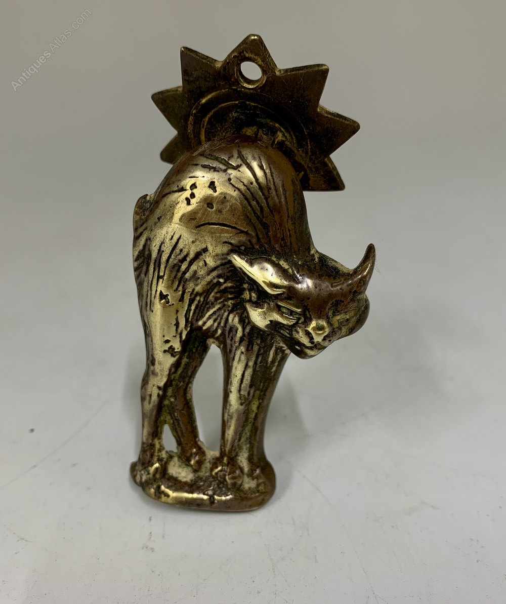 Antiques Atlas Antique Brass Cat Door Knocker Circa 1900