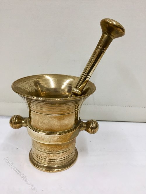 Antiques Atlas Antique Brass Mortar And Pestle Circa 1900