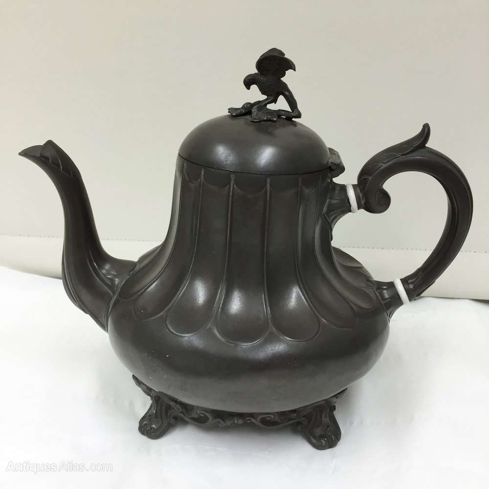 Antiques Atlas Antique Brittania Metal Tea Pot Circa 1856