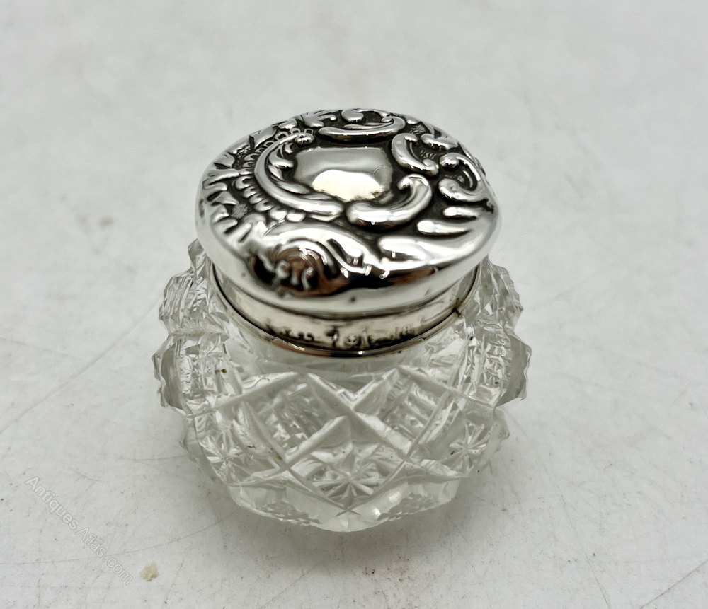 Antiques Atlas Antique Cut Glass Trinket Box Silver Lid Circa1900