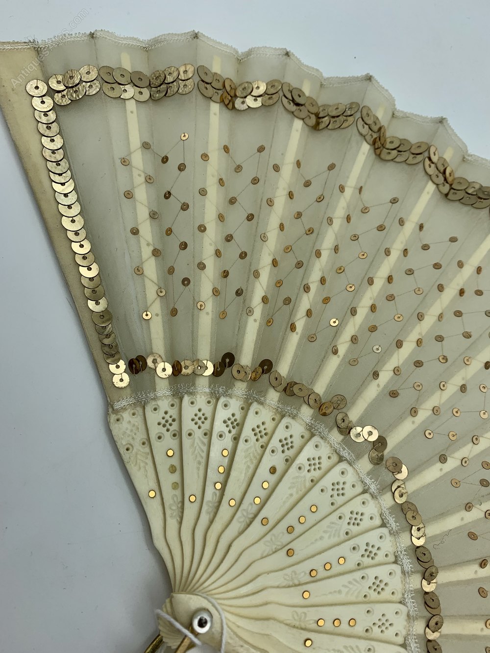 Antiques Atlas Antique Hand Held Fan Set With Sequins