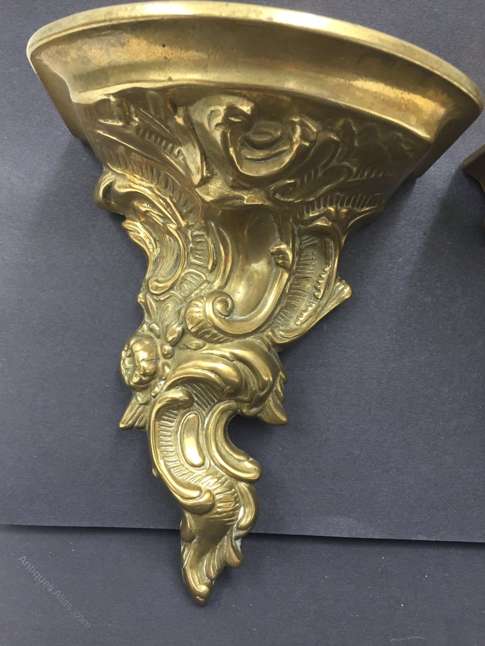 Antique Pair Rococo Style Brass Wall Brackets Antiques Atlas